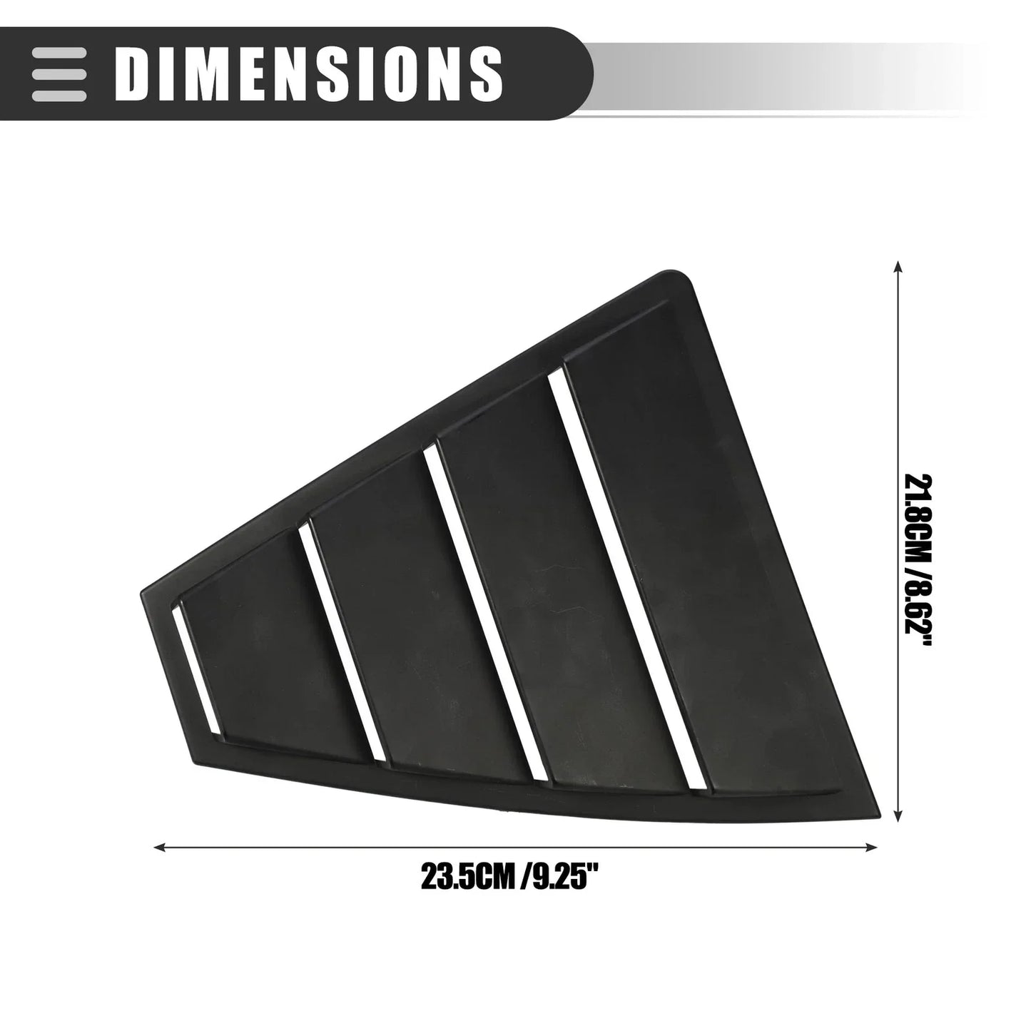 Rear Side Window Louvers Vent Covers for Hyundai Elantra (2017-2019)
