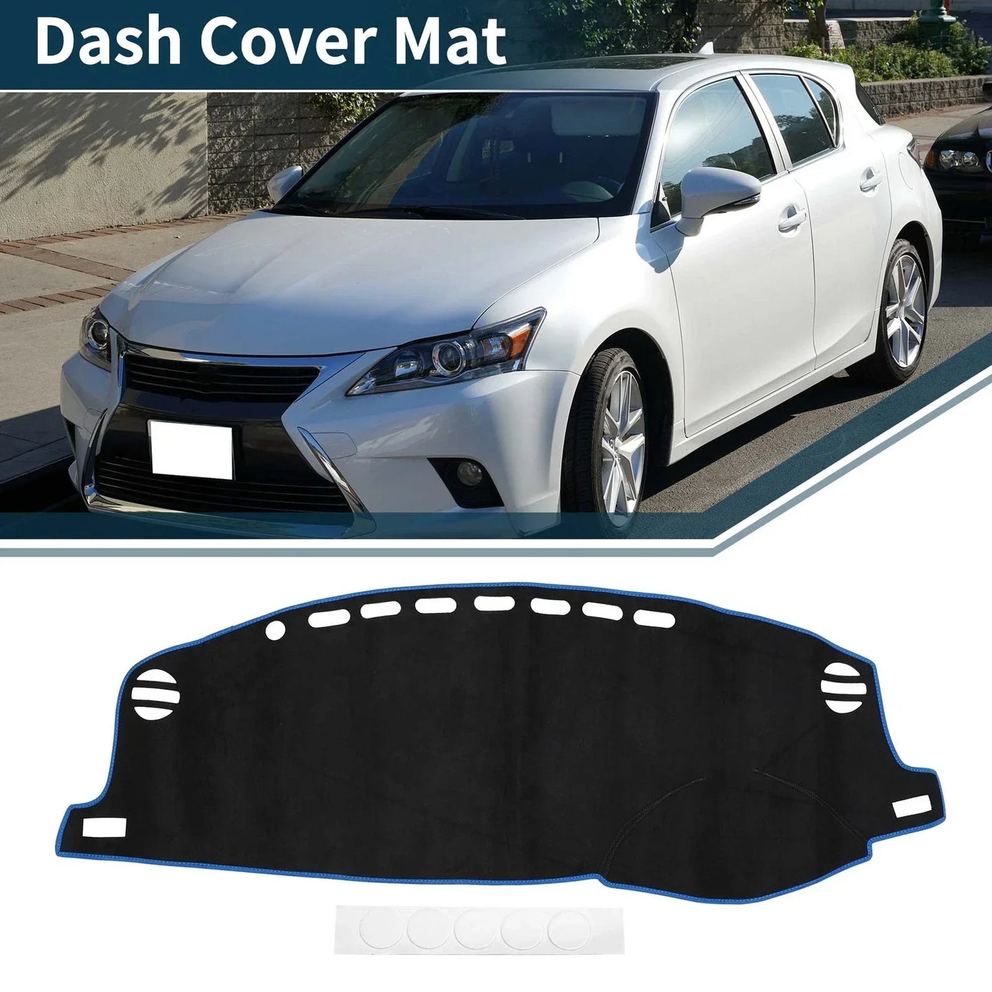 Dashboard Cover Mat for Lexus CT 200H 2011-2019 Sun Protector Pad Black Blue