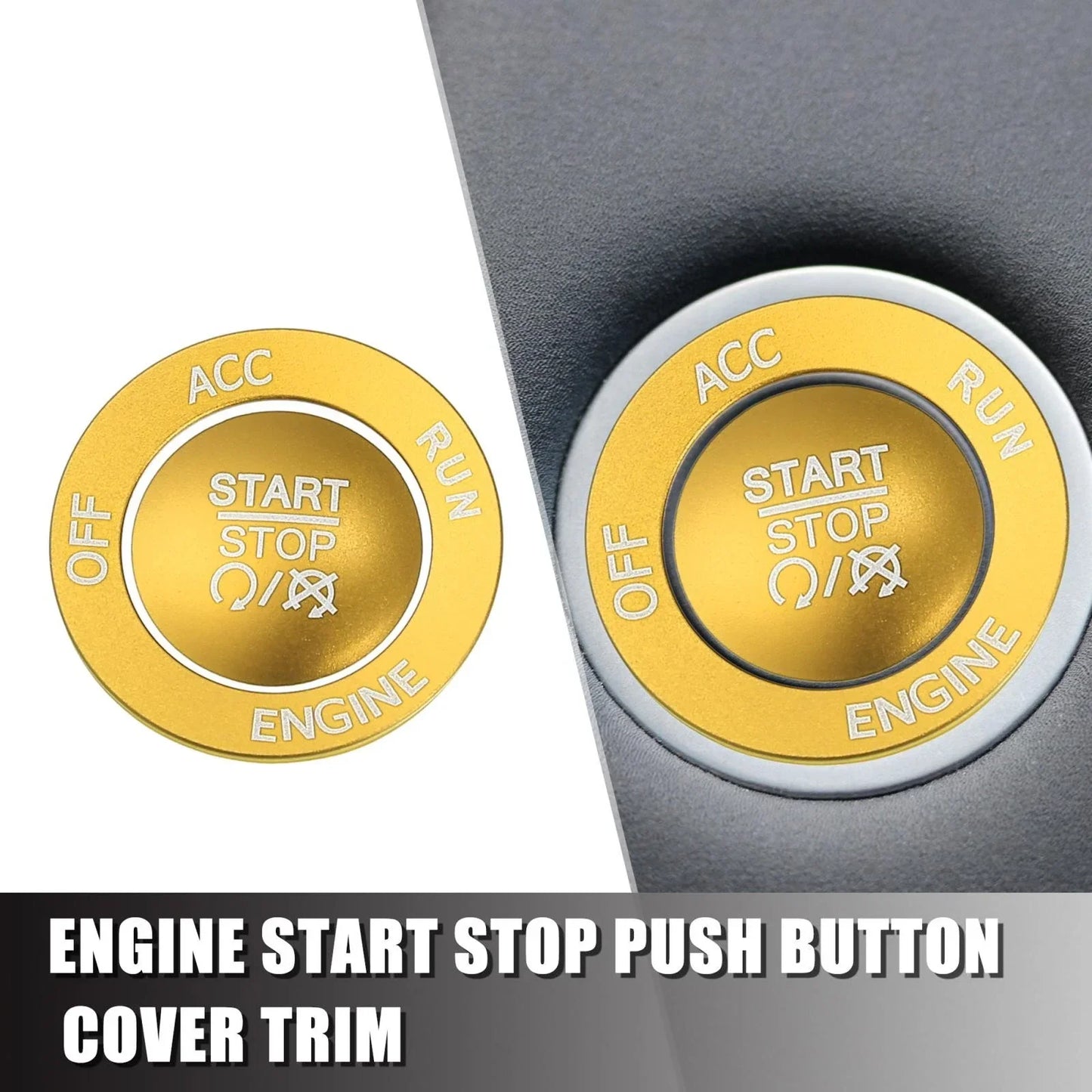 Engine Start Stop Button Cover Trim Kit for Dodge Charger Challenger (2015-2023)