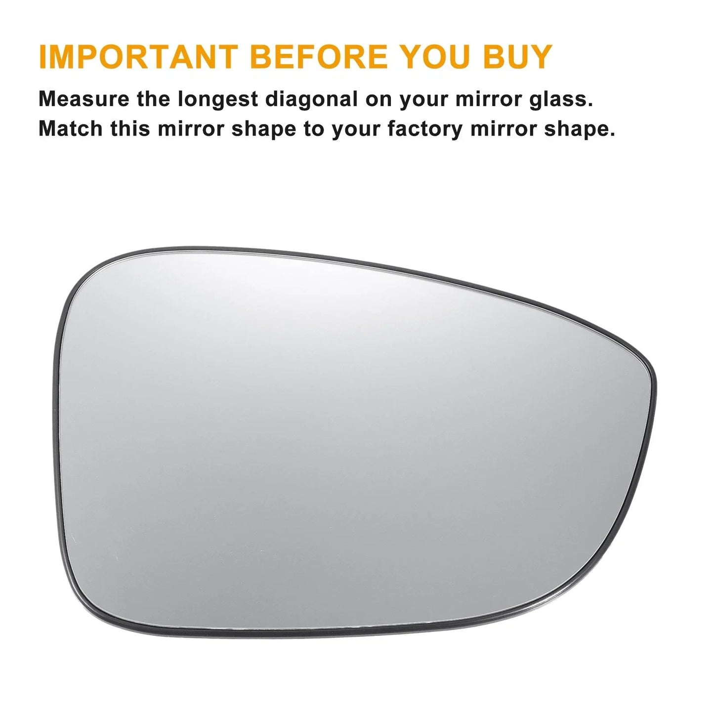 Right Side White Mirror Glass w/ Back Non-heated for Honda Accord (2018-2022)