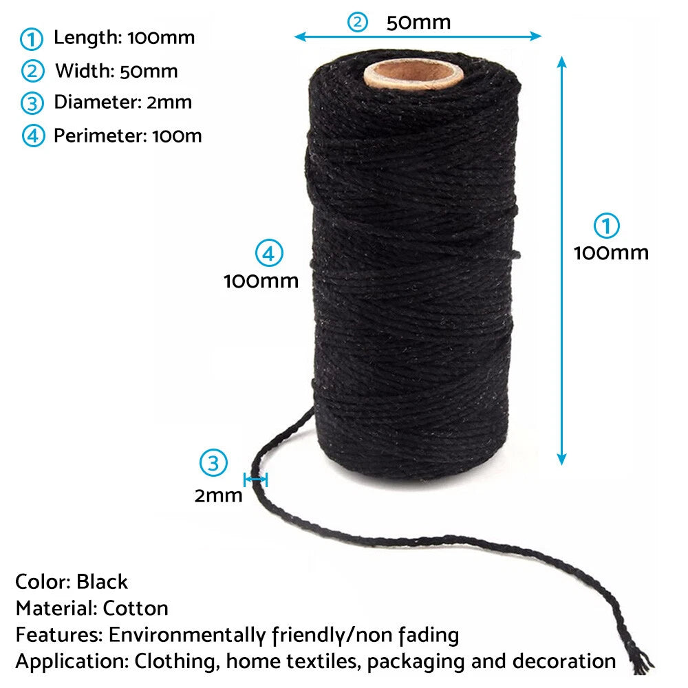 Natural Cotton & Jute Twine for Gift Wrapping & Crafts ( 100m)