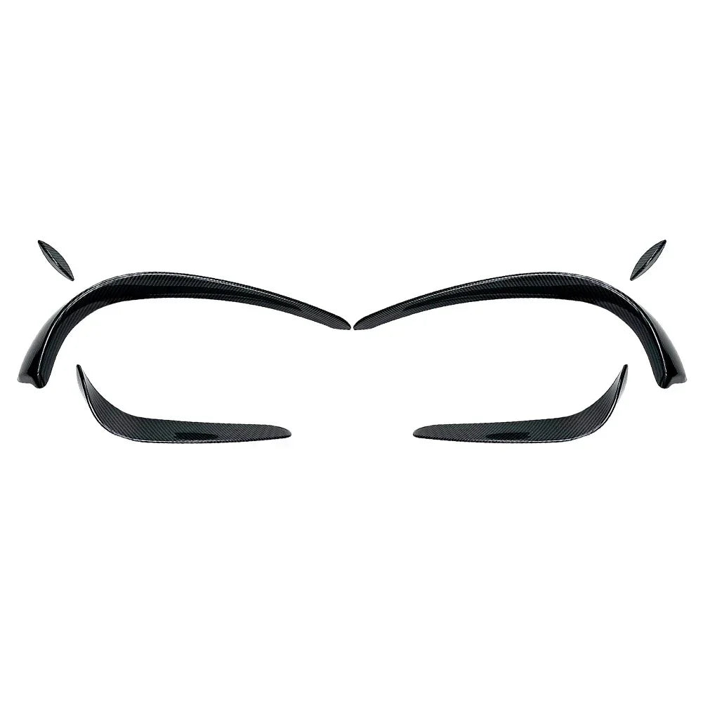 6 x Front Bumper Lip Spoiler Fins for Mercedes Benz C-Class W205 (2015-2018)