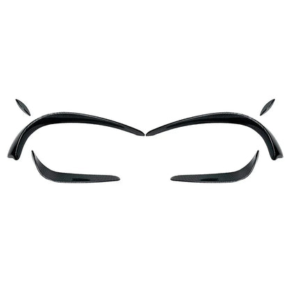 6 x Front Bumper Lip Spoiler Fins for Mercedes Benz C-Class W205 (2015-2018)