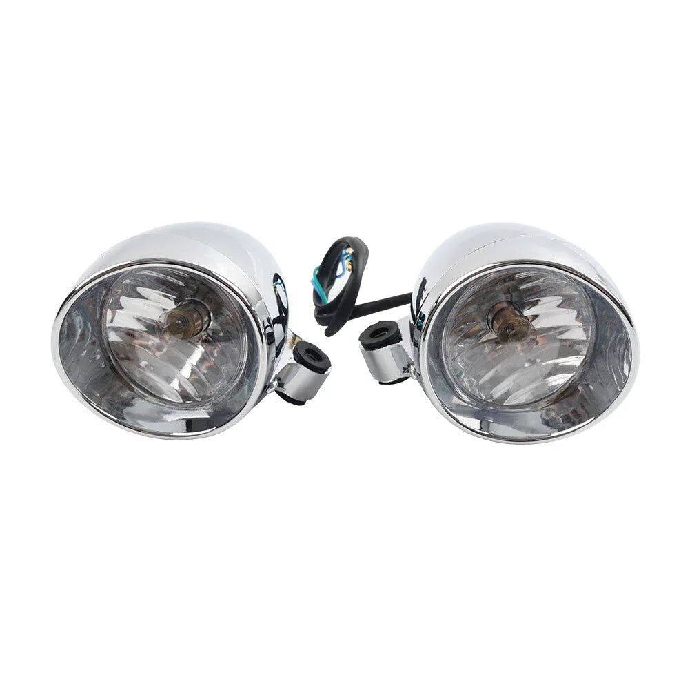 Chrome Motorcycle Passing Spot Light Fog Lamp Head Light for Custom (N/A)