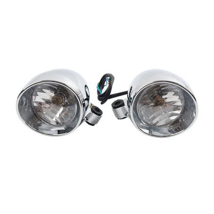 Chrome Motorcycle Passing Spot Light Fog Lamp Head Light for Custom (N/A)