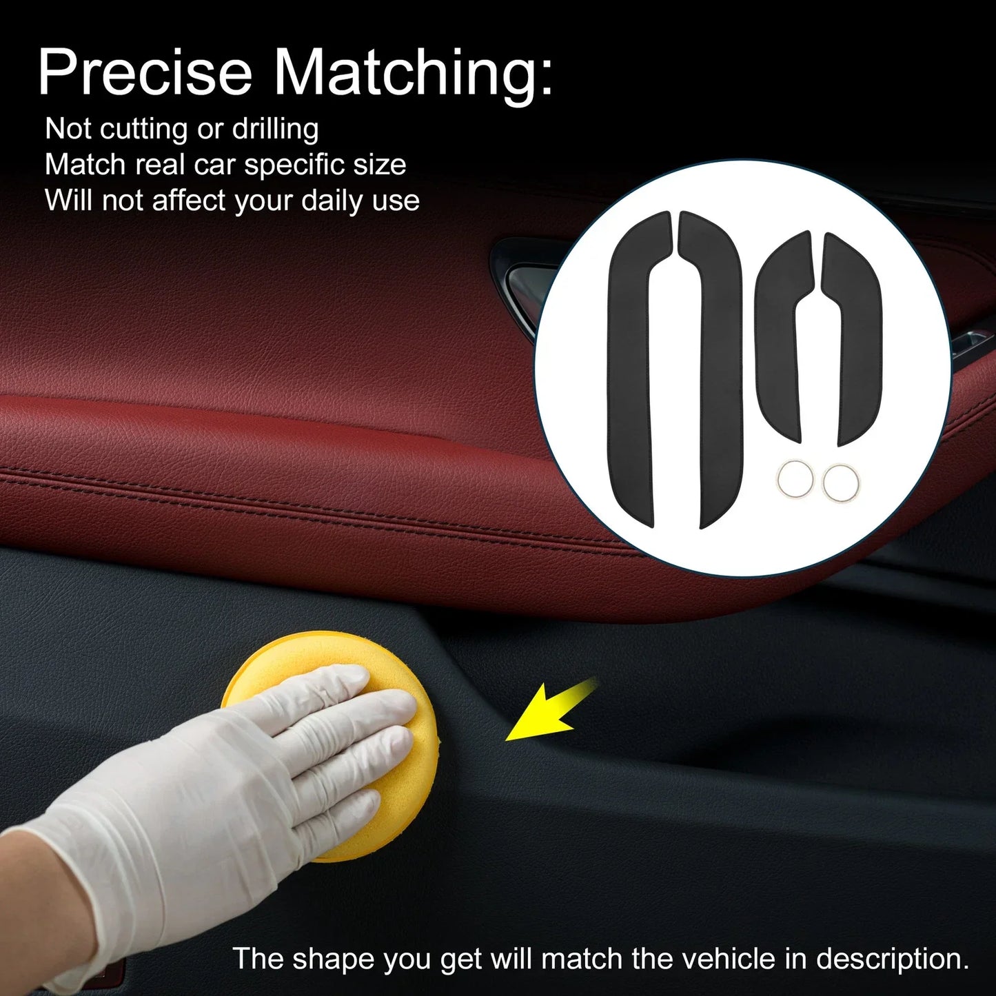 Car Door Anti Kick Pad Sticker Protector for Lexus NX300 (2015) - Black Set