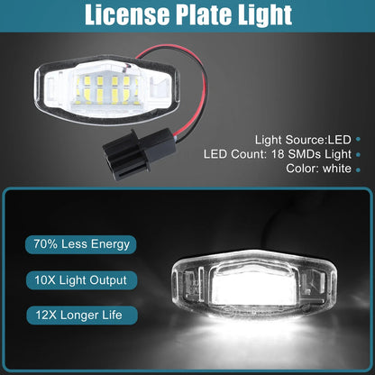 2 x LED License Plate Lights for Honda Acura