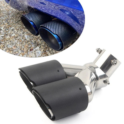 Stainless Steel Carbon Muffler Tip 89mm Outlet for Universal Car Exhaust