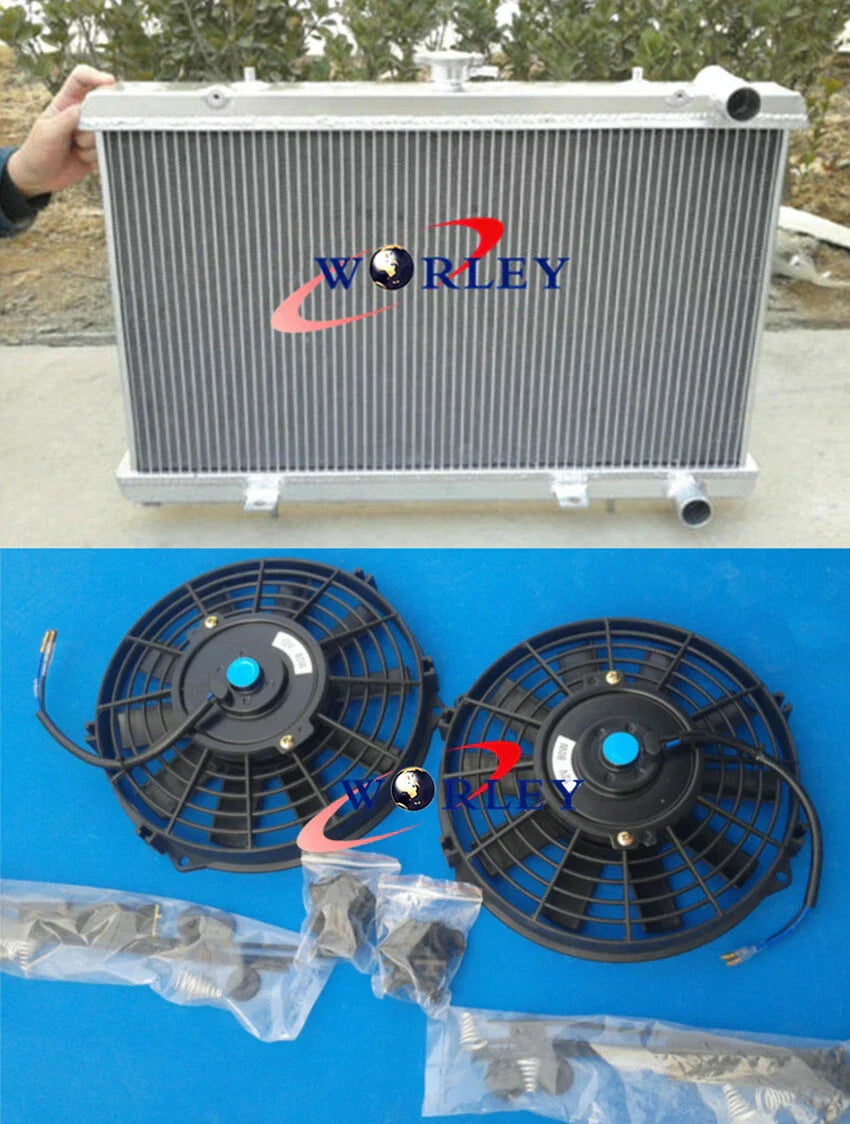 Aluminum Radiator, Shroud & Fans for Nissan Silvia S13, 180SX (89-94)