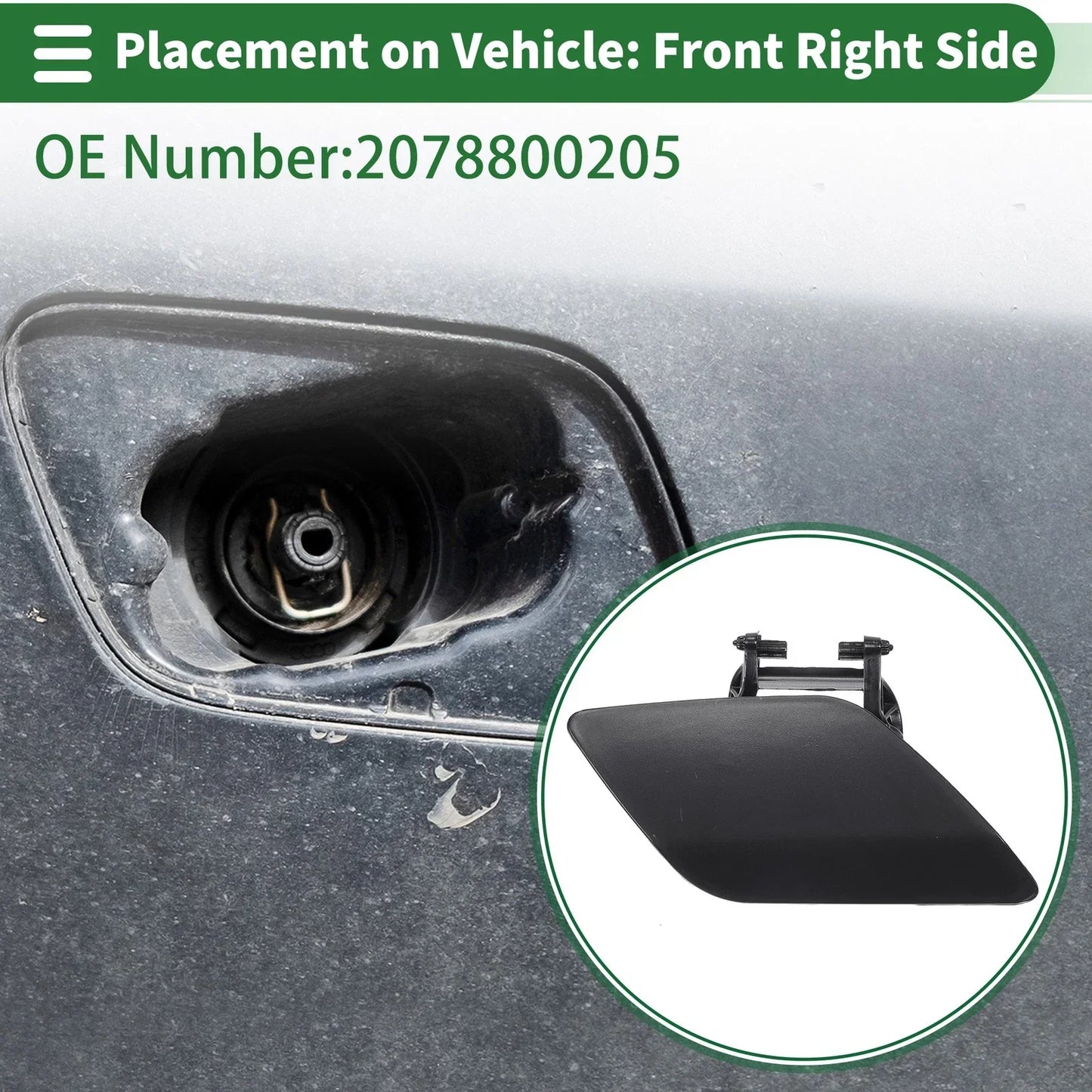 Front Right Side Bumper Headlight Washer Nozzle Cover for Mercedes-Benz E550