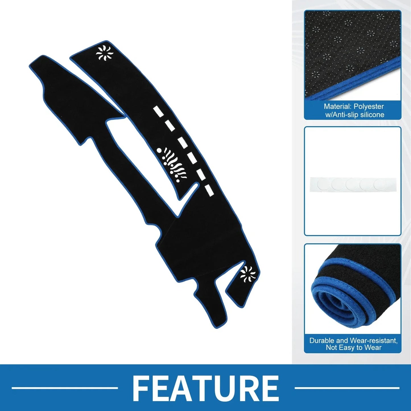 Dashboard Cover Mat for Lexus ES 300h 2021-2023 Sun Protector Pad Black Blue