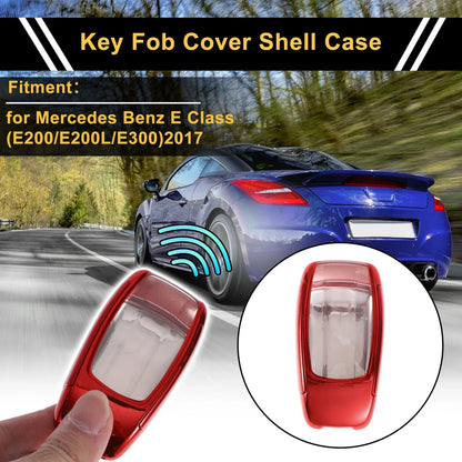 Red TPU Car Key Case for Mercedes Benz E Class (2017) - 3 Buttons