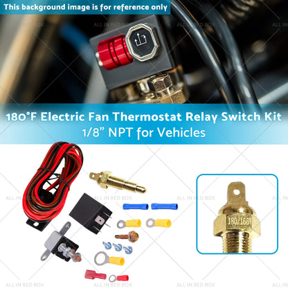 180°F Electric Fan Thermostat Relay Switch Kit for Vehicles