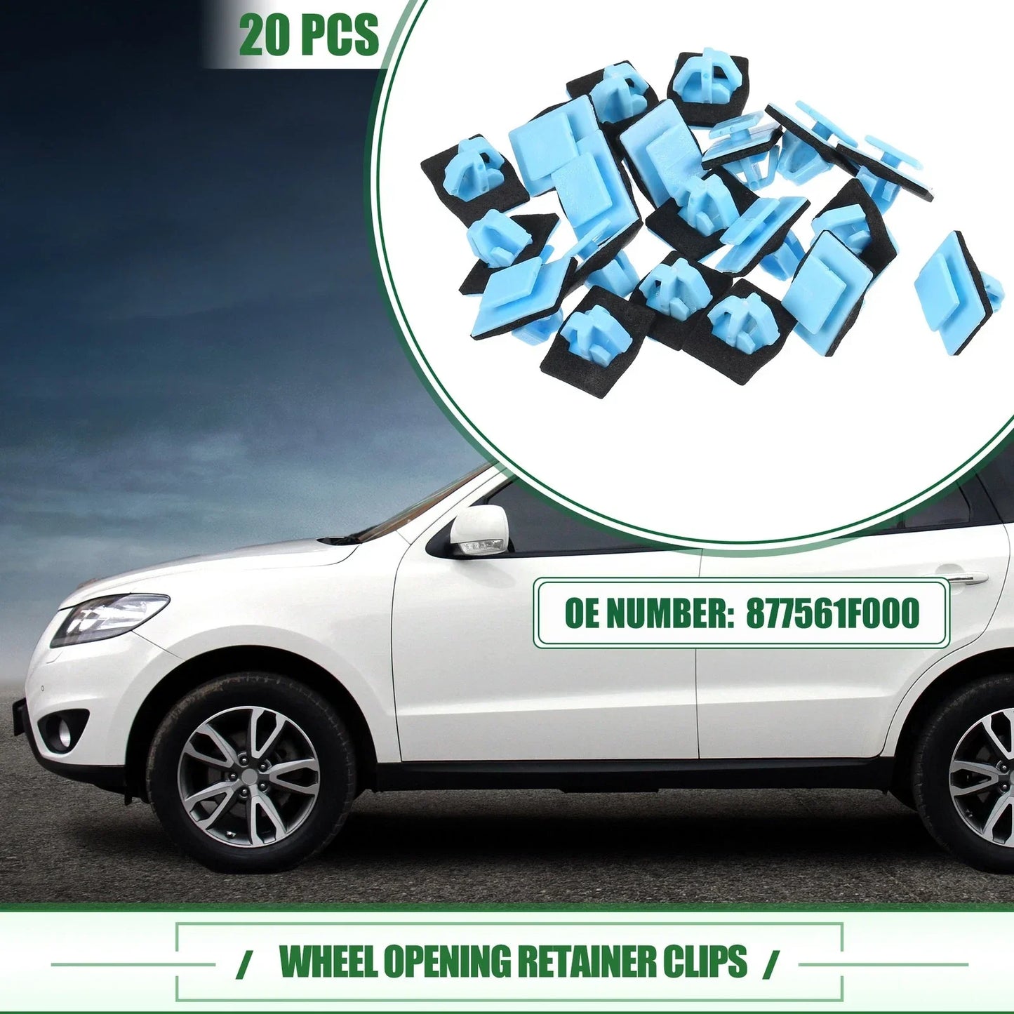 Wheel Opening Retainer Clips 2 x for Hyundai Santa Fe (2013-2021)