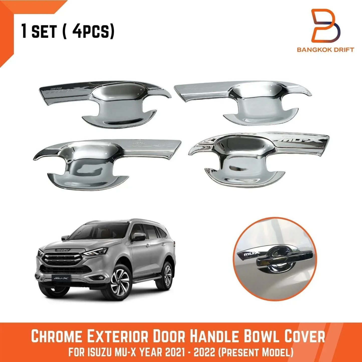 Inner Door Handle Bowl Cover Trim for Isuzu MU-X LS SUV (2021-2023)