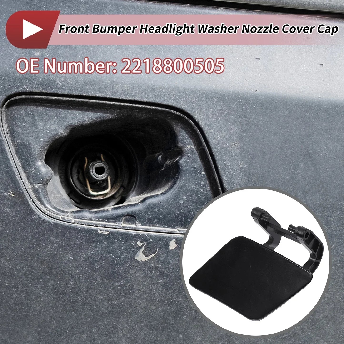 Front Left Bumper Headlight Washer Nozzle Cover for Mercedes-Benz W221 (2006-2013)