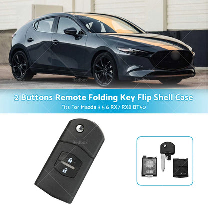 Buttons Key Case Cover for Mazda 3 5 6 RX7 RX8 BT50 (2003-2023)