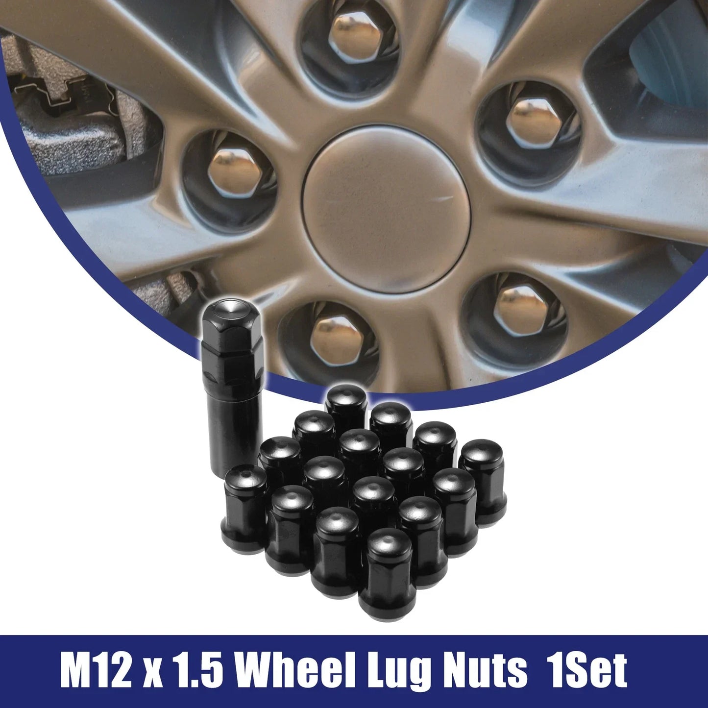 M12x1.5 Car Wheel Hub Lug Nuts 2 x for Honda, Chevy, Nissan