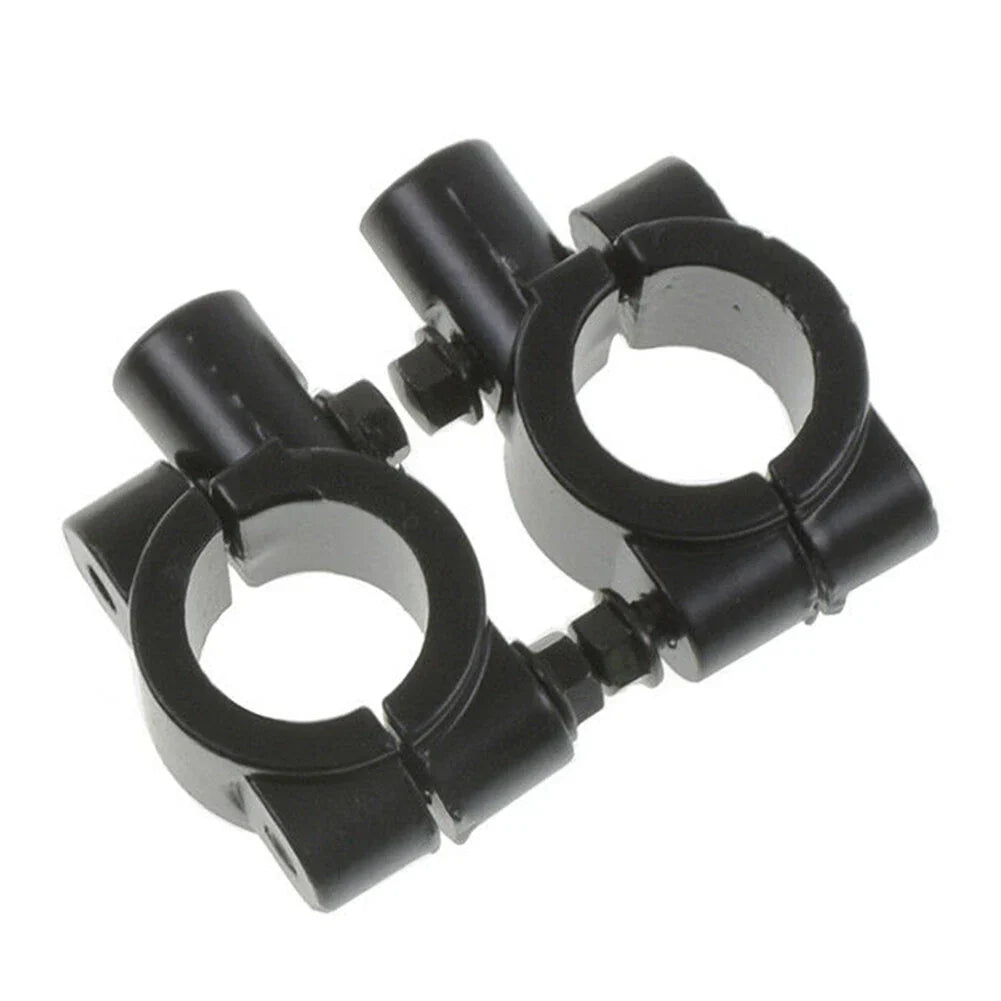 22MM Handlebar Mirror Mounts Clamps for Motorcycle Black (M10) - Pair