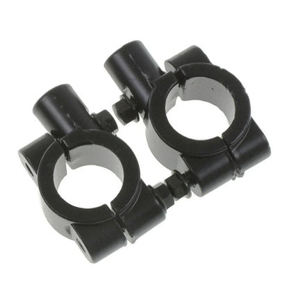 22MM Handlebar Mirror Mounts Clamps for Motorcycle Black (M10) - Pair