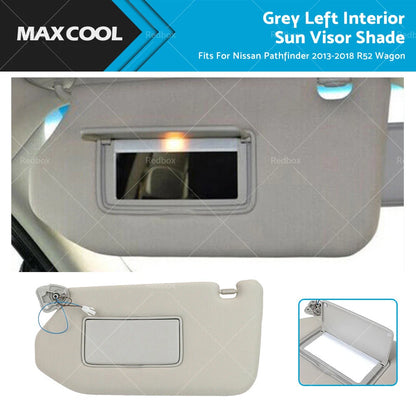 Grey Left Interior Sun Visor for Nissan Pathfinder (2013-2018)
