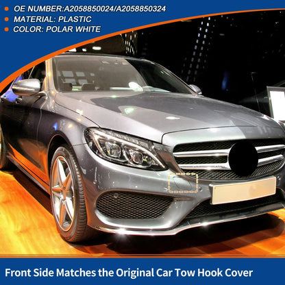 Front Bumper Tow Hook Cover for Mercedes-Benz C43 (2017-2020) Polar White