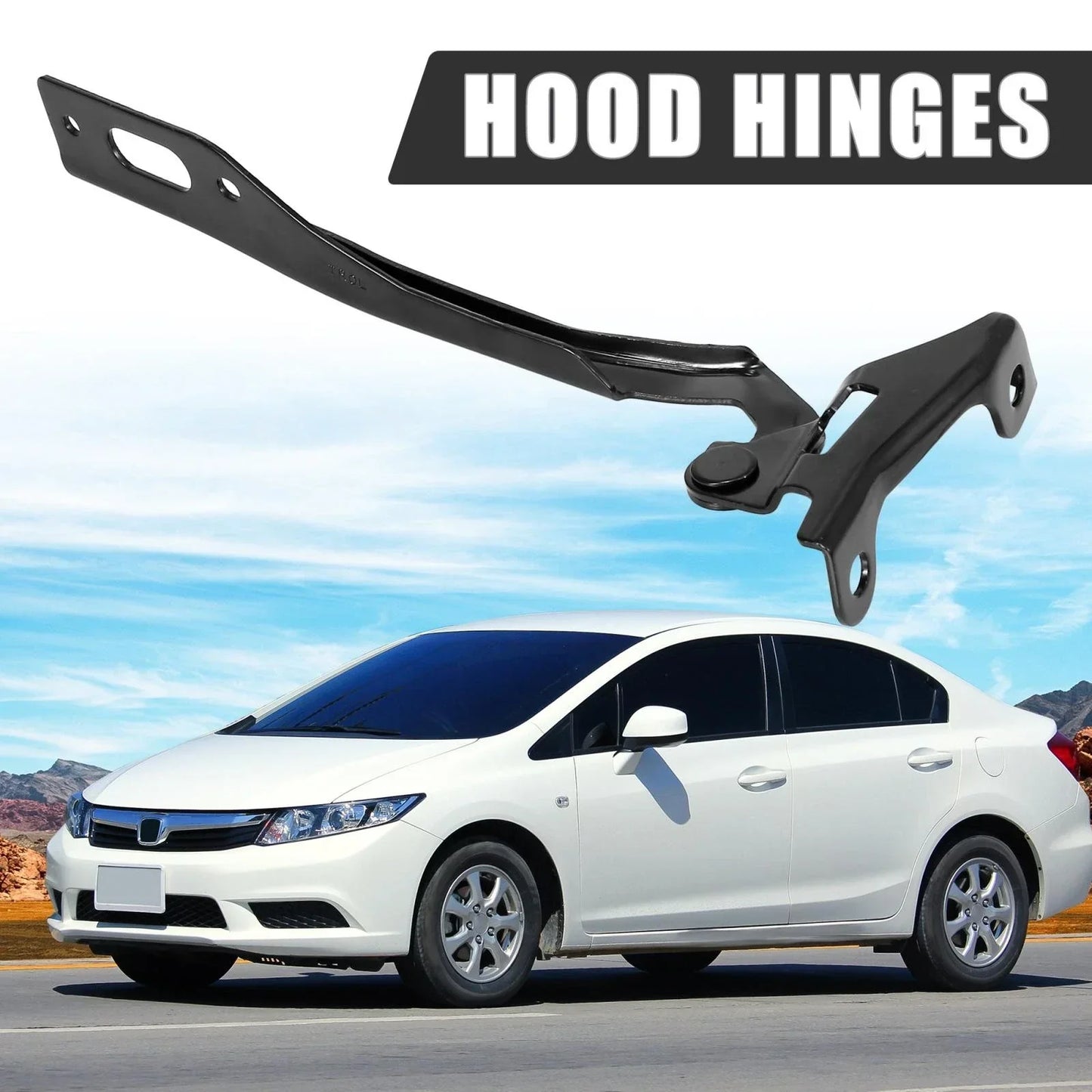Hood Hinges 2 x Left Right Side for Honda Civic (2012-2015)