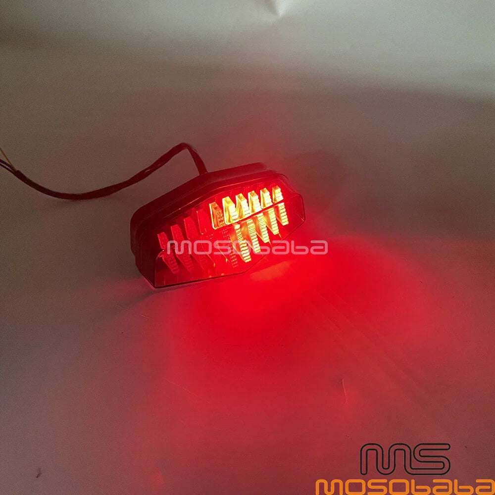 LED Brake Tail Light Assembly w/Gray Lens for Harley Honda (Universal)