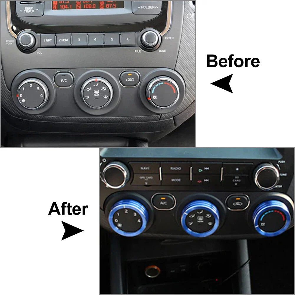 Blue AC Switch Control Knob Ring for Kia Cerato K3 Forte (2017-2018)