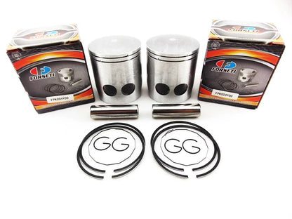 1. 1.00mm O/S Piston Set with 65mm Rings & Clips for YAMAHA RD400 (74-78)