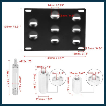 Bumper Tow Hook License Plate Mount Bracket for Mercedes