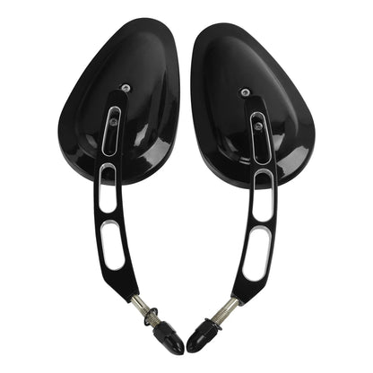 8mm Black Rear-View Mirrors for Harley Sportster Softail Electra Road Glide