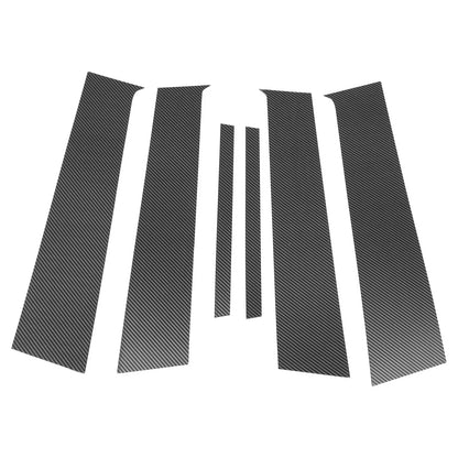 6 Pcs Door Pillar Window Trim for Honda City (2015-2019) Carbon Fiber Black