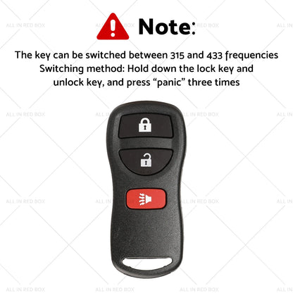 Remote Flip Key for Nissan X-Trail T30 (2002-2007) 433MHz Replacement