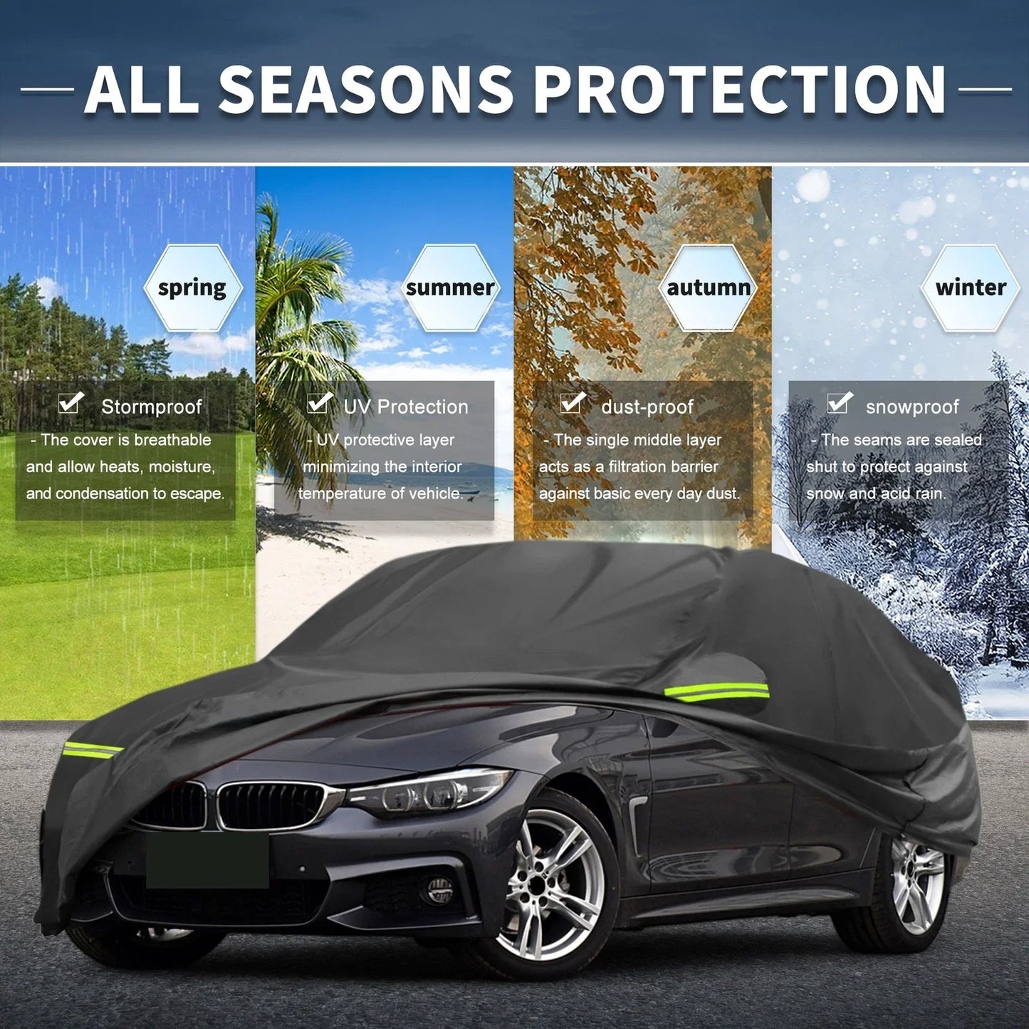 Waterproof 210D-PU Car Cover for BMW 4 Series F32/F33/F36 (2013-2020)