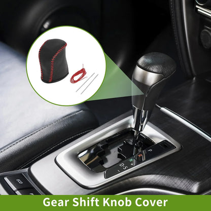 Car Gear Shift Knob Cover for Lexus NX300 2014-2021 - Pebbled Black Red