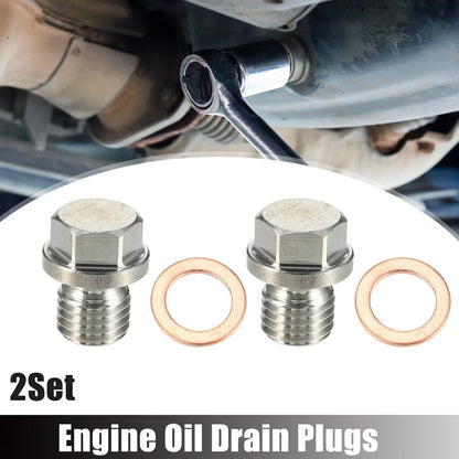 M12x1.5 Engine Oil Drain Plug with Washer for Mercedes-Benz
