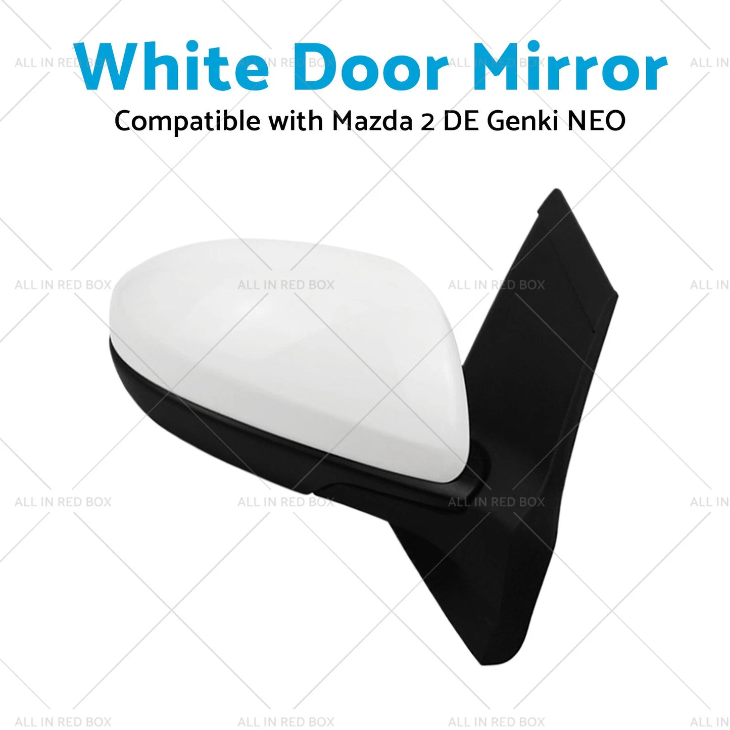 White Door Mirror for Mazda 2 DE Genki NEO MAXX (2007-2014)