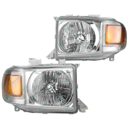 LH+RH Replacement Headlights Pair for Toyota Landcruiser 70 2007-On Left Right