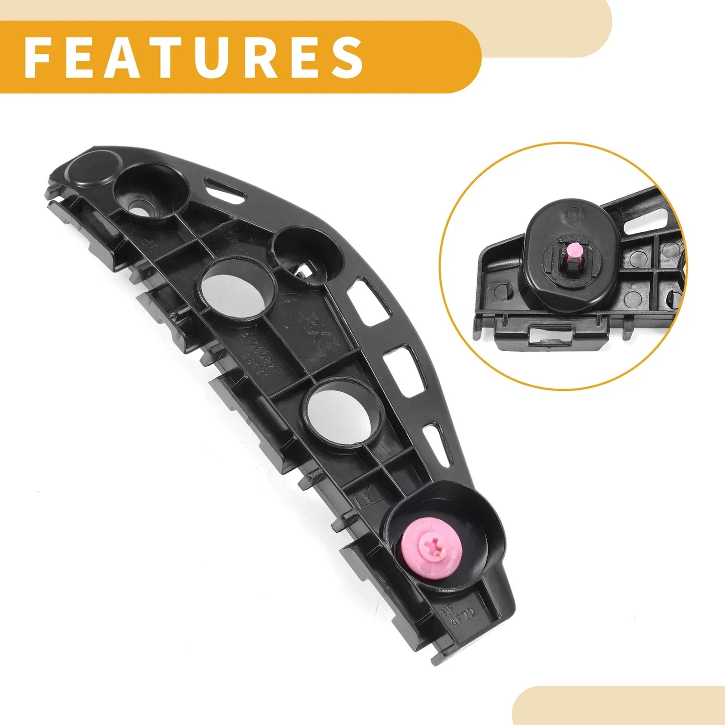 RH Front Bumper Support Bracket for Lexus RX350 (2013-2015) 1 x Black ABS