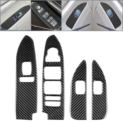 4Pcs Carbon Fiber Front Window Control Covers for Cadillac CTS 08-13
