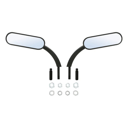 Black Mini Oval Rear View Mirrors for Harley Touring Dyna Sportster 883 1200