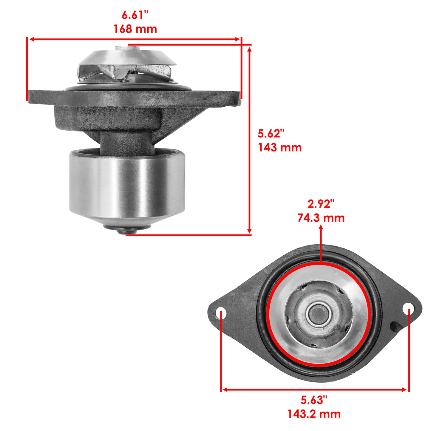 Caltric Water Pump Replacement for Case IH 1800 1822 2022 Combine (2005–2005)