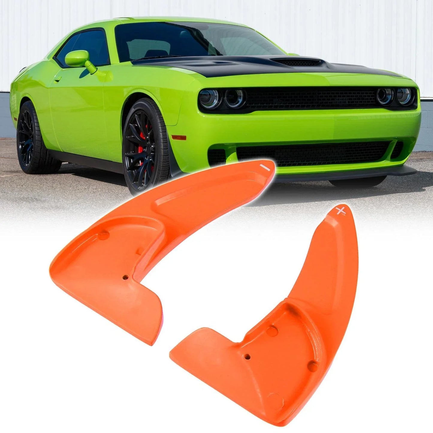 Orange Steering Wheel Paddle Shifter Cover for Dodge Charger Challenger (2015-2023)