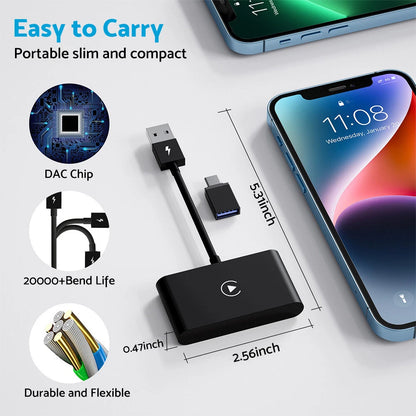 Wireless Adapter for Factory Wired Carplay for iPhone to Carplay Connect