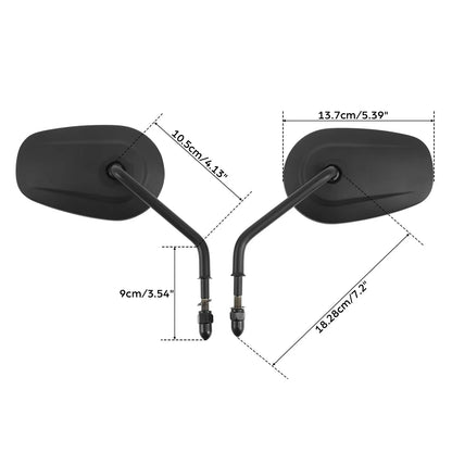 Matte Black Rearview Mirrors for Harley Heritage Softail Dyna Fat Bob