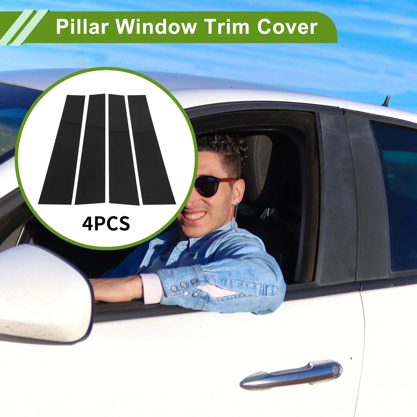 4 x Pillar Window Trim for Dodge Ram (2019-2023) - Black Finish