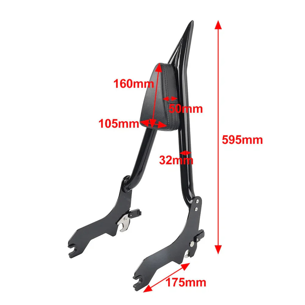 Sissy Bar Passenger Backrest for Harley Street Bob FXBB 114 FLHCS FLDE (2018-2023)