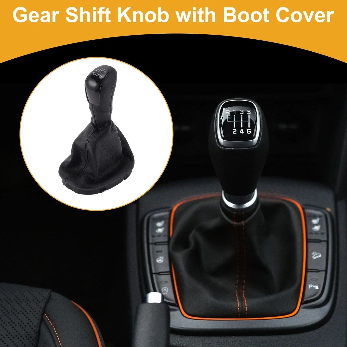 6 Speed Shift Knob & Boot Cover for Mercedes-Benz C-Class (2001-2007)