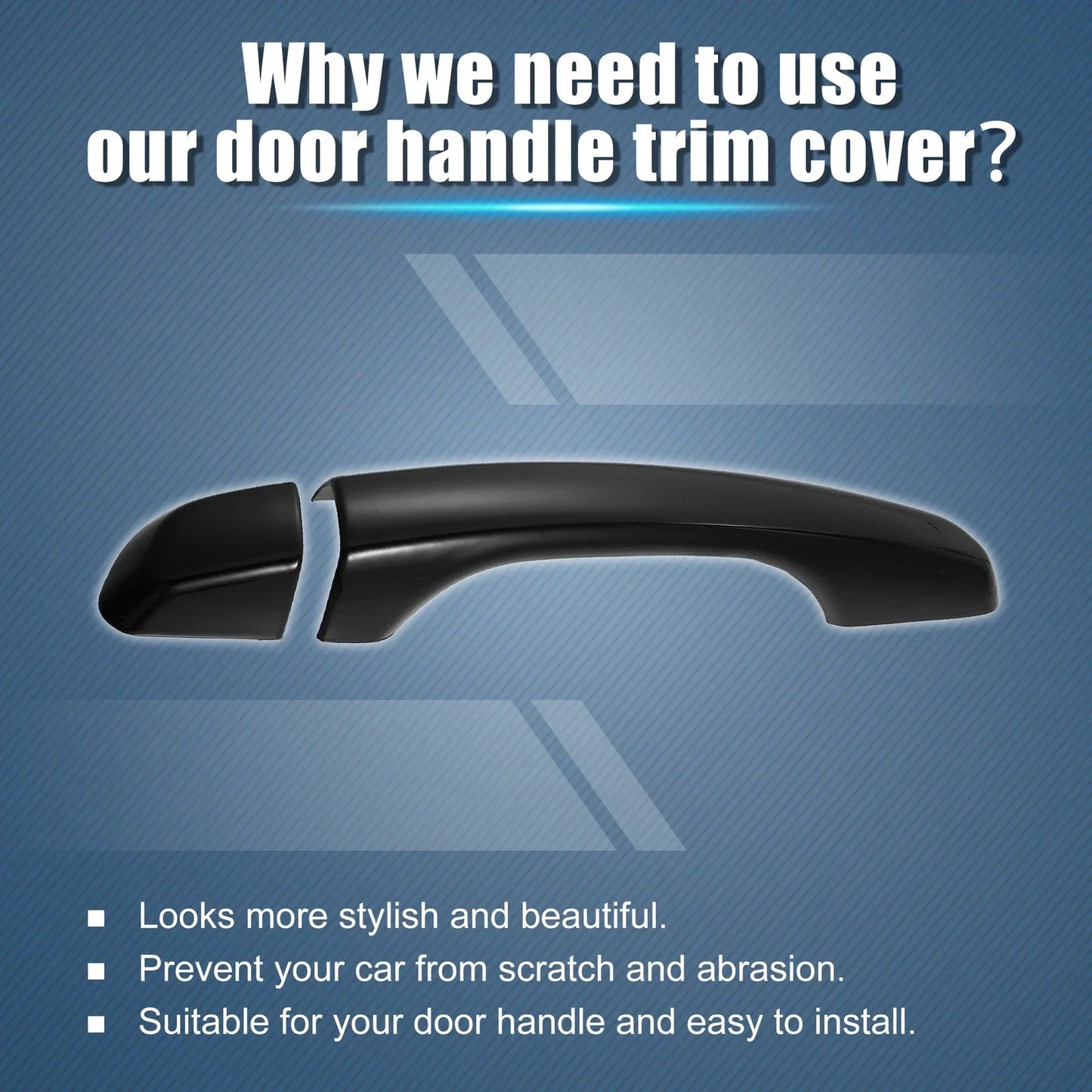 8 x ABS Exterior Side Door Handle Cover Trim for Hyundai Elantra (2017-2020)